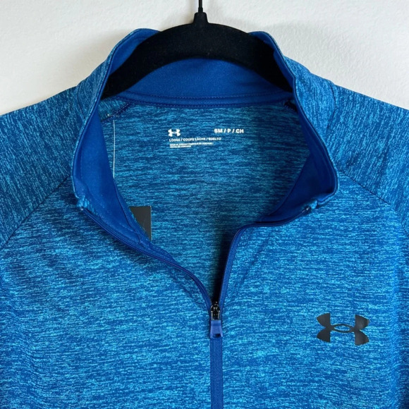 Under Armour Mens UA Tech 2.0 Half Zip Pullover Shirt Long Sleeve Blue Small NWT - Picture 3 of 12
